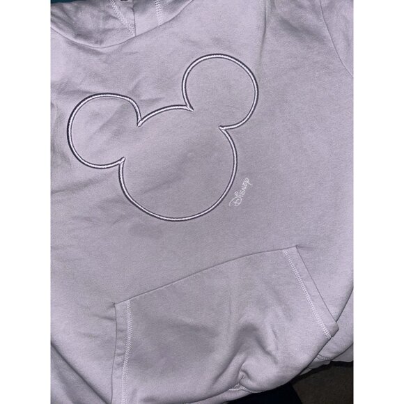 H&M Disney Lavender Mickey Mouse Logo Hoodie Pullover Sweatshirt Size Medium - Picture 4 of 8